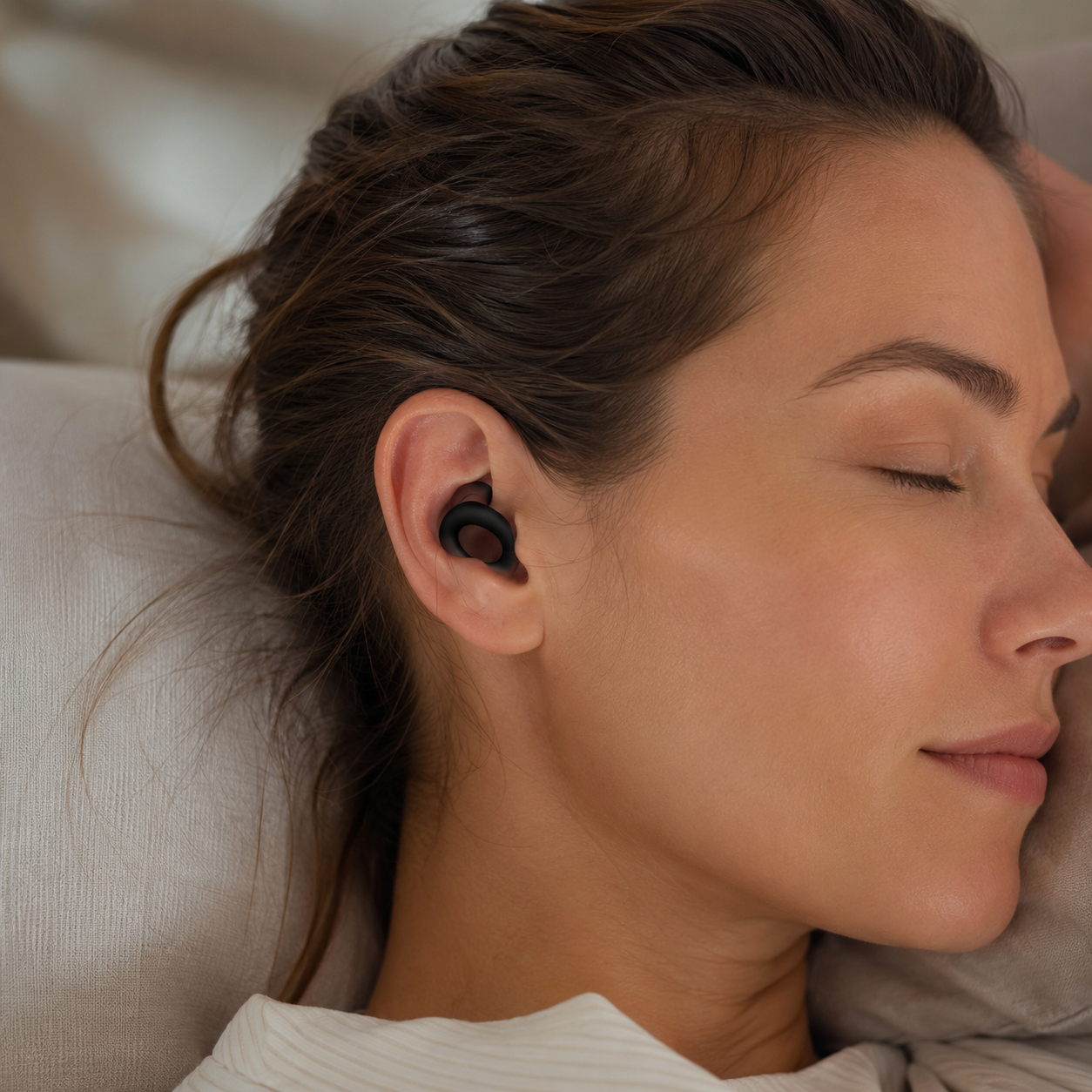 SILQ Sleep correctamente colocado en el oído